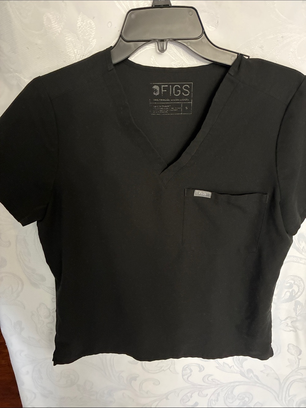 Figs Black Short-Sleeve V-Neck Medical Top